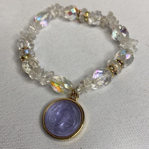 Vtg Kirk's Folly bracelet with angel charm - Picture 3 of 3